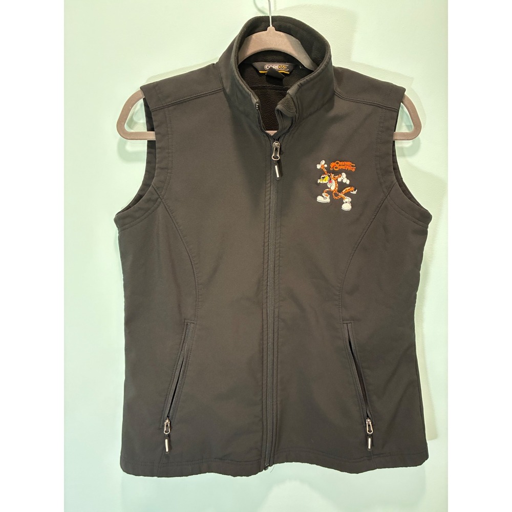 Core 365 Womens Black Chester Cheetah Softshell Fleece Lined Vest Medium